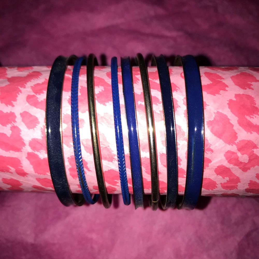 Royal blue & peach bracelets